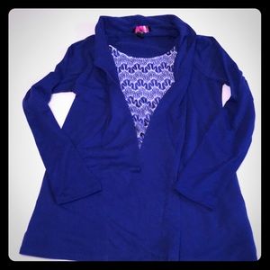 Blue sparkly dress up blouse